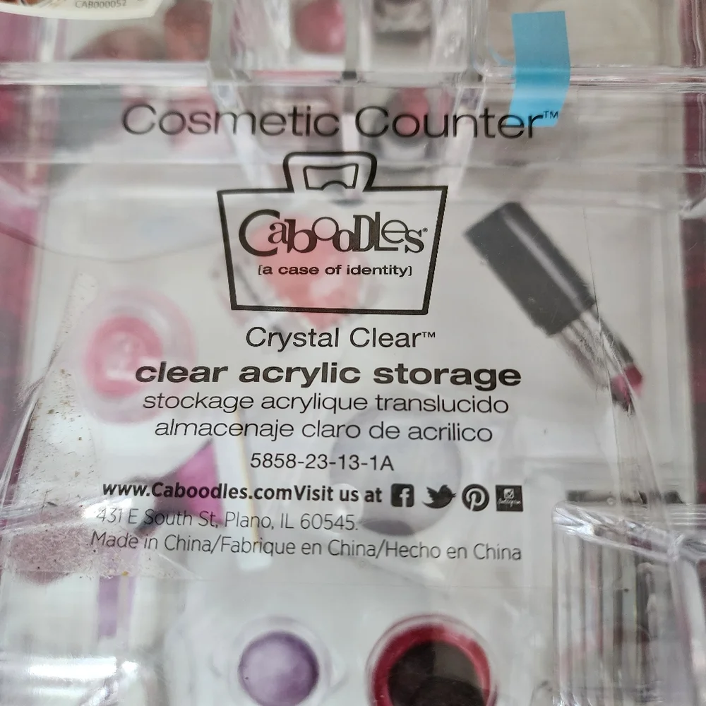Cosmetic Counter Caboodles Clear Acrylic Storage. NEW.
